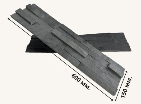 Натуральный камень Pharaon Сланец чёрный классик 150x600 мм Натуральный камень Pharaon Сланец чёрный классик 150x600 мм