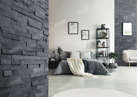 Натуральный камень Pharaon Сланец чёрный классик 150x600 мм Натуральный камень Pharaon Сланец чёрный классик 150x600 мм