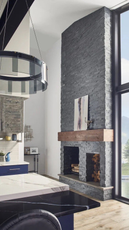 Натуральный камень Pharaon Сланец чёрный классик 150x600 мм Натуральный камень Pharaon Сланец чёрный классик 150x600 мм