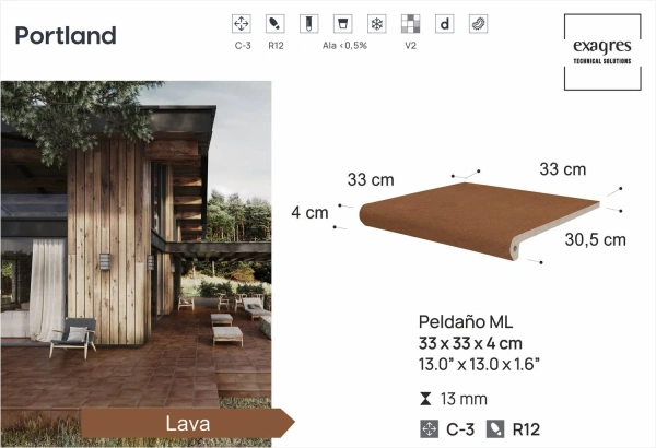 Ступени флорентинер Portland Lava