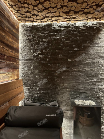 Натуральный камень Pharaon Кварцит чёрный классик 150x600 мм Натуральный камень Pharaon Кварцит чёрный классик 150x600 мм