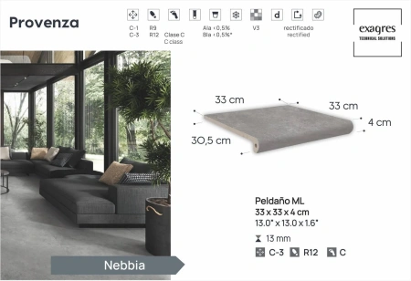 Ступени флорентинер Provenza Nebbia