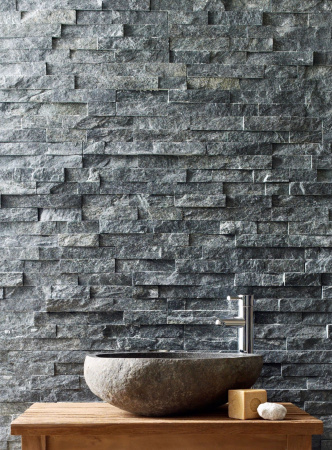 Натуральный камень Pharaon Кварцит чёрный классик 150x600 мм Натуральный камень Pharaon Кварцит чёрный классик 150x600 мм