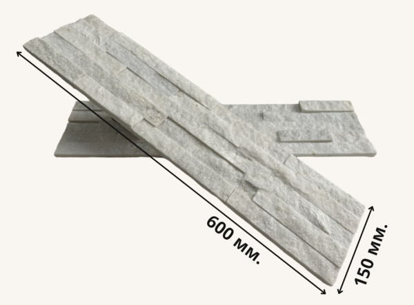 Натуральный камень Pharaon Кварцит белый классик 150x600 мм Натуральный камень Pharaon Кварцит белый классик 150x600 мм