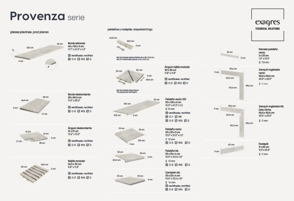 Ступени угловые флорентинер Provenza Nebbia