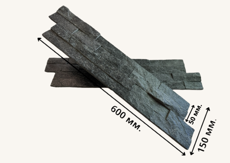 Натуральный камень Pharaon Кварцит черный неоклассик 150x600 мм Натуральный камень Pharaon Кварцит черный неоклассик 150x600 мм