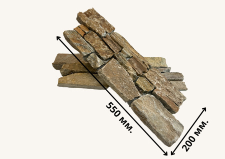 Натуральный камень Pharaon Кварцит мультиколор грубый 200x550 мм Натуральный камень Pharaon Кварцит мультиколор грубый 200x550 мм