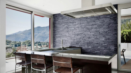 Натуральный камень Pharaon Сланец чёрный классик 150x600 мм Натуральный камень Pharaon Сланец чёрный классик 150x600 мм