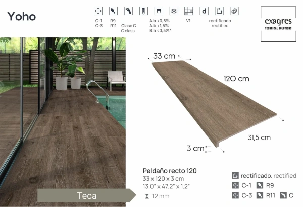 Ступени recto 120 big Yoho Teca