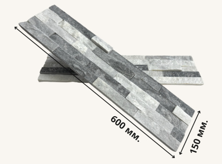 Натуральный камень Pharaon Кварцит бело-серый классик 150x600 мм Натуральный камень Pharaon Кварцит бело-серый классик 150x600 мм