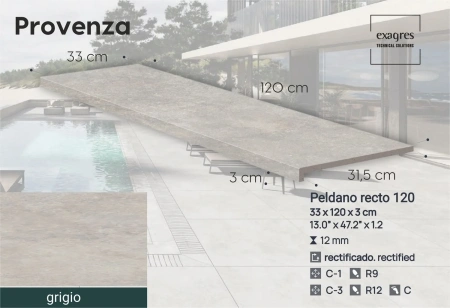 Ступени угловые флорентинер Provenza Grigio