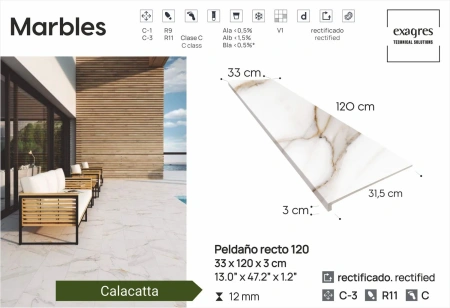 Супени флорентинер 120 big Marbles Calacatta