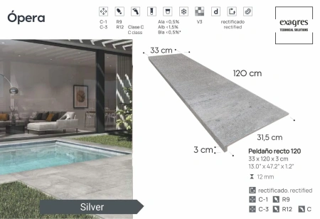 Ступени recto 120 big Opera Silver
