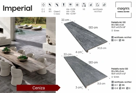 Ступени recto 120 big Imperial Ceniza