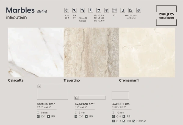 Ступени recto 120 big Marbles Crema Marfil