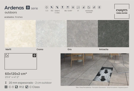 Плитка 60x120x2 Ardenas Antracita