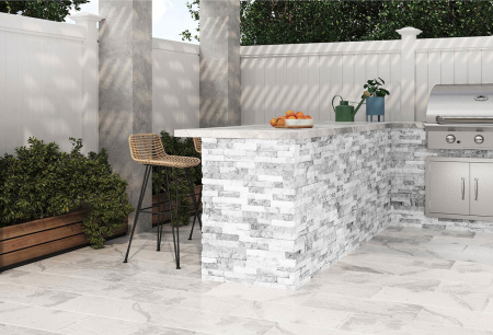 Натуральный камень Pharaon Кварцит бело-серый классик 150x600 мм Натуральный камень Pharaon Кварцит бело-серый классик 150x600 мм