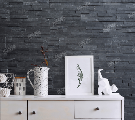 Натуральный камень Pharaon Сланец чёрный классик 150x600 мм Натуральный камень Pharaon Сланец чёрный классик 150x600 мм