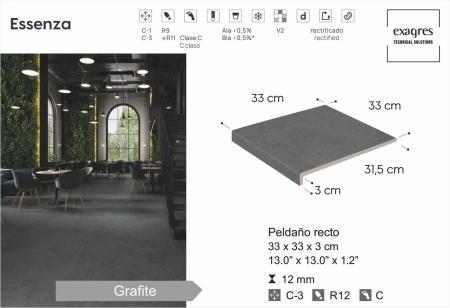 Ступени recto Essenza Grafite