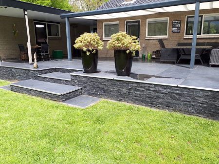 Натуральный камень Pharaon Кварцит чёрный классик 150x600 мм Натуральный камень Pharaon Кварцит чёрный классик 150x600 мм