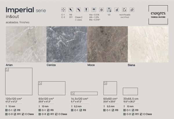 Ступени recto 120 big Imperial Ceniza