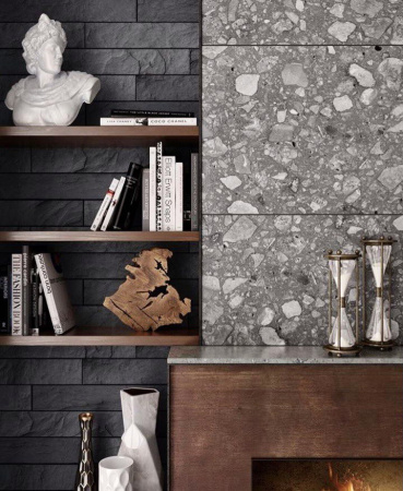 Натуральный камень Pharaon Сланец черный нарезка 70x300 мм Натуральный камень Pharaon Сланец черный нарезка 70x300 мм