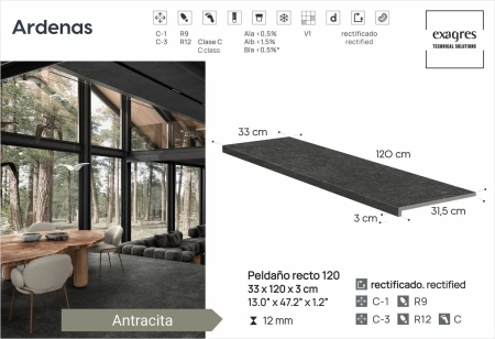 Ступени флорентинер Ardenas Antracita