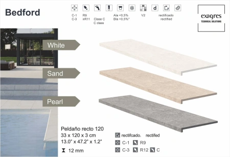 Ступени recto 120 big Bedford Sand