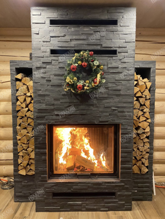 Натуральный камень Pharaon Сланец чёрный классик 150x600 мм Натуральный камень Pharaon Сланец чёрный классик 150x600 мм