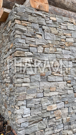 Натуральный камень Pharaon Кварцит серо-зеленый грубый, наружный угол  200x200;350 мм Натуральный камень Pharaon Кварцит серо-зеленый грубый, наружный угол  200x200;350 мм