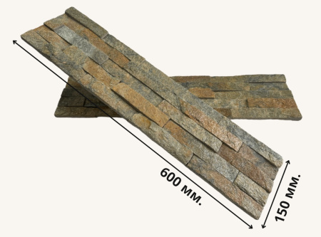 Натуральный камень Pharaon Кварцит мультиколор классик 150x600 мм Натуральный камень Pharaon Кварцит мультиколор классик 150x600 мм