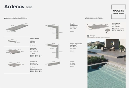 Ступени recto 120 big Ardenas Gris