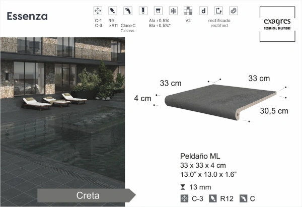 Ступени recto 120 big Essenza Grafite