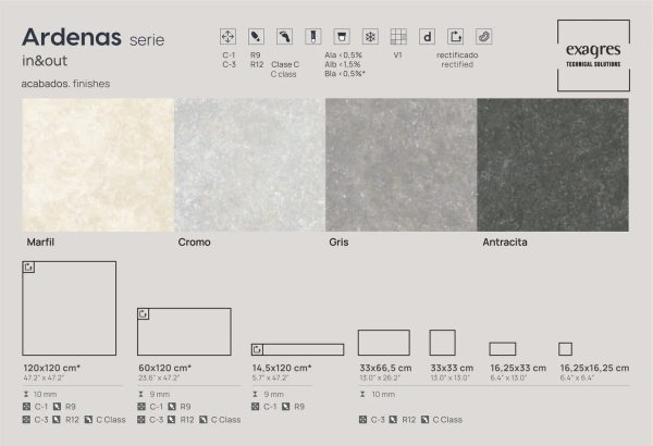 Ступени recto 120 big Ardenas Gris