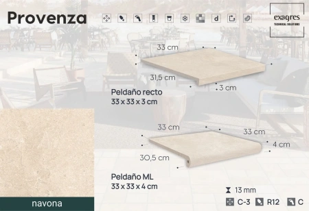 Ступени recto 120 big Provenza Navona