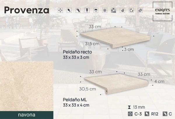 Ступени recto 120 big Provenza Navona