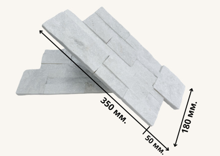 Натуральный камень Pharaon Кварцит белый модерн 180x350 мм Натуральный камень Pharaon Кварцит белый модерн 180x350 мм