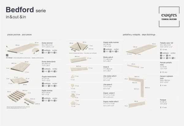 Ступени recto 120 big Bedford Sand
