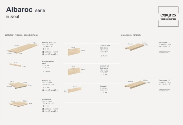 Ступени recto 120 big Albaroc Galena