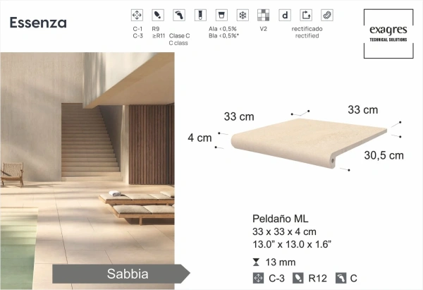 Ступени recto 120 big Essenza Sabbia