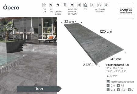 Ступени recto 120 big Opera Iron