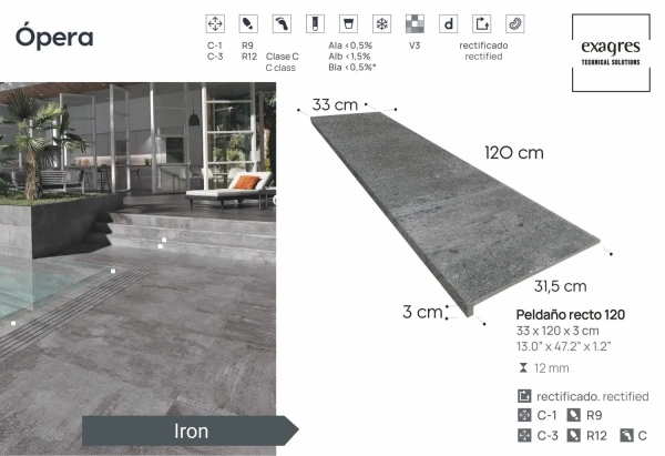 Ступени recto 120 big Opera Iron