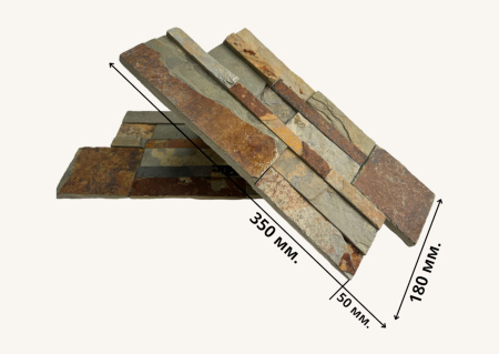 Натуральный камень Pharaon Сланец мультиколор модерн 180x350 мм Натуральный камень Pharaon Сланец мультиколор модерн 180x350 мм