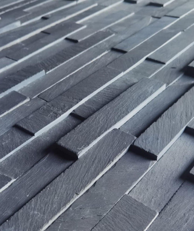 Натуральный камень Pharaon Сланец чёрный классик 150x600 мм Натуральный камень Pharaon Сланец чёрный классик 150x600 мм